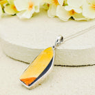 Hepburn and Hughes Art Deco Pendant | Original Clarice Cliff Pottery | Brown and Red Designs | Sterling Silver