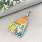 Hepburn and Hughes Art Deco Pendant | Original Clarice Cliff Pottery | Crocus | Sterling Silver