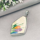 Hepburn and Hughes Art Deco Pendant | Original Clarice Cliff Pottery | Crocus | Sterling Silver