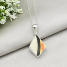 Hepburn and Hughes Art Deco Pendant | Original Clarice Cliff Pottery | Diamond | Sterling Silver