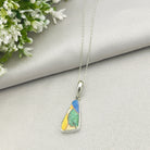 Hepburn and Hughes Art Deco Pendant | Original Clarice Cliff Pottery | Green, Orange and Yellow Designs | Sterling Silver