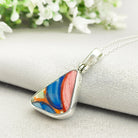 Hepburn and Hughes Art Deco Pendant | Original Clarice Cliff Pottery | Green, Orange and Yellow Designs | Sterling Silver