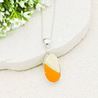 Hepburn and Hughes Art Deco Pendant | Original Clarice Cliff Pottery | Orange and Green | Sterling Silver
