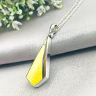 Hepburn and Hughes Art Deco Pendant | Original Clarice Cliff Pottery | Yellow | Sterling Silver