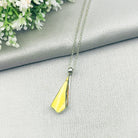 Hepburn and Hughes Art Deco Pendant | Original Clarice Cliff Pottery | Yellow | Sterling Silver