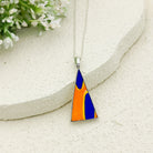 Hepburn and Hughes Art Deco Pendant | Triangular Clarice Cliff necklace | 30mm long | Sterling Silver