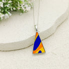 Hepburn and Hughes Art Deco Pendant | Triangular Clarice Cliff necklace | 30mm long | Sterling Silver