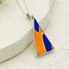 Hepburn and Hughes Art Deco Pendant | Triangular Clarice Cliff necklace | 30mm long | Sterling Silver
