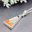 Hepburn and Hughes Art Deco Pendant | Triangular Clarice Cliff necklace | 37mm long | Two options | Sterling Silver