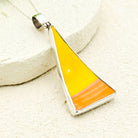 Hepburn and Hughes Art Deco Pendant | Triangular Clarice Cliff necklace | 40mm long | Two options | Sterling Silver
