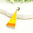 Hepburn and Hughes Art Deco Pendant | Triangular Clarice Cliff necklace | 40mm long | Two options | Sterling Silver