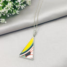 Hepburn and Hughes Art Deco Pendant | Triangular Clarice Cliff necklace | 45mm long | Two options | Sterling Silver