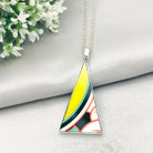 Hepburn and Hughes Art Deco Pendant | Triangular Clarice Cliff necklace | 45mm long | Two options | Sterling Silver