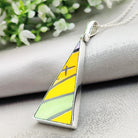 Hepburn and Hughes Art Deco Pendant | Upcycled Clarice Cliff | Large Triangle | Sterling Silver