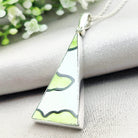 Hepburn and Hughes Art Deco Pendant | Upcycled Clarice Cliff | Large Triangle | Sterling Silver