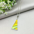 Hepburn and Hughes Art Deco Pendant | Upcycled Clarice Cliff | Large Triangle | Sterling Silver