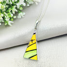 Hepburn and Hughes Art Deco Pendant | Upcycled Clarice Cliff | Large Triangle | Sterling Silver