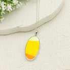 Hepburn and Hughes Art Deco Pendant | Upcycled Clarice Cliff | Small Oval Necklace | Sterling Silver