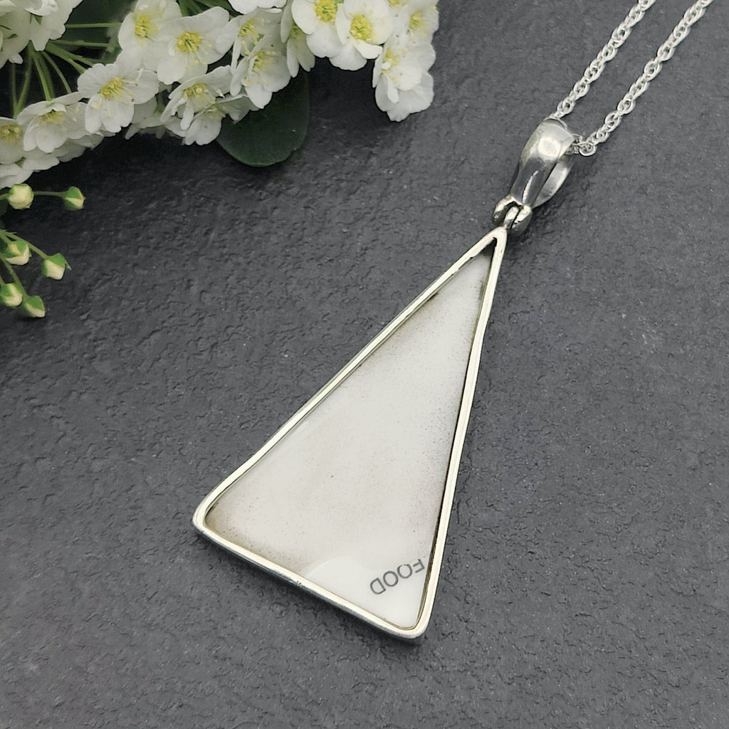 Hepburn and Hughes Art Deco Pendant | Upcycled Clarice Cliff | Triangle | Sterling Silver