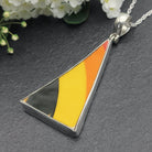 Hepburn and Hughes Art Deco Pendant | Upcycled Clarice Cliff | Triangle | Sterling Silver