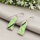 Hepburn and Hughes Art Deco Pottery Earrings | Original Clarice Cliff | 20mm rectangle | Sterling Silver