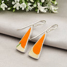 Hepburn and Hughes Art Deco Pottery Earrings | Original Clarice Cliff | 9th Anniversary | Sterling Silver