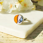 Hepburn and Hughes Art Deco Ring | Clarice Cliff Ceramics | Circle | Sterling Silver