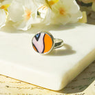 Hepburn and Hughes Art Deco Ring | Clarice Cliff Ceramics | Circle | Sterling Silver