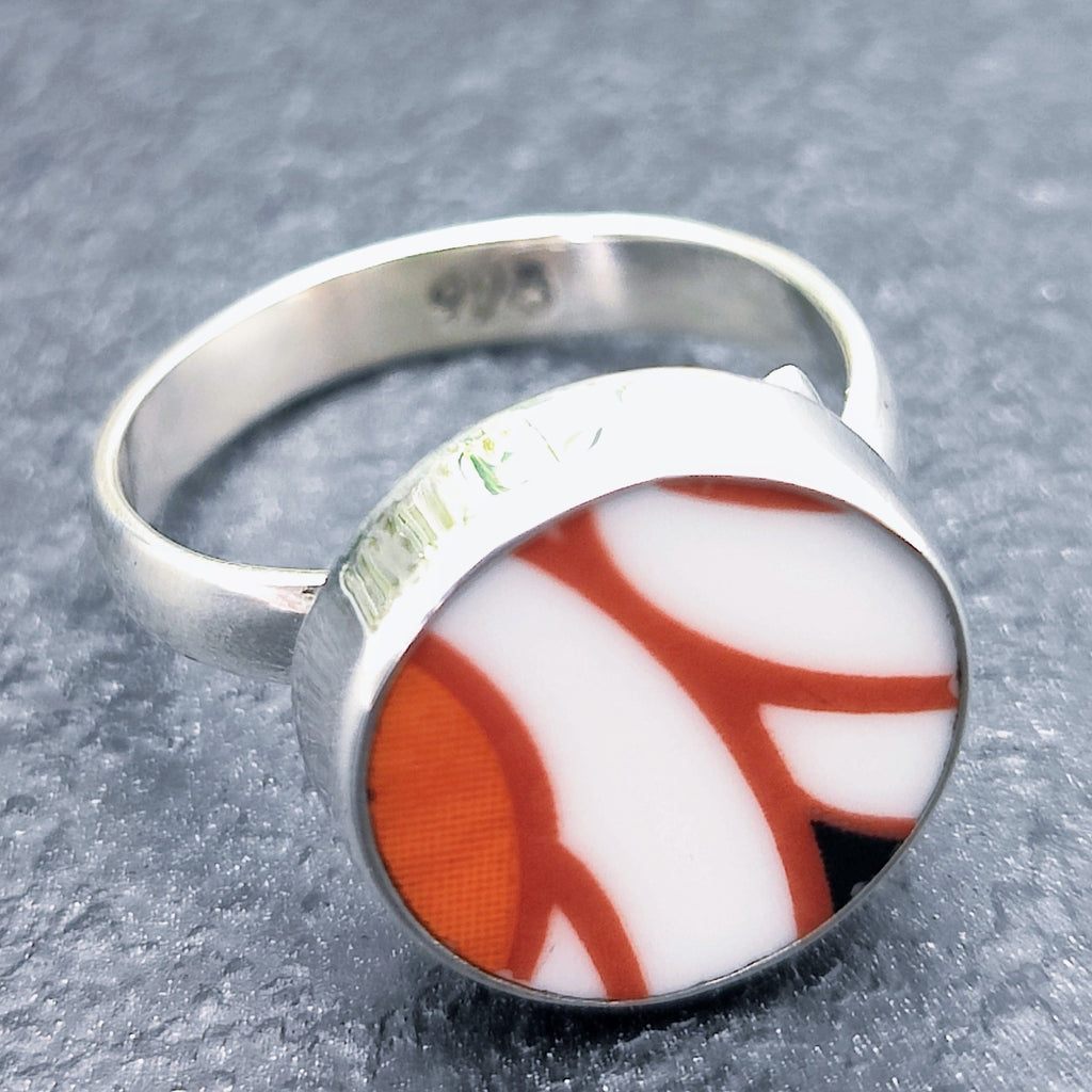 Hepburn and Hughes Art Deco Ring | Clarice Cliff Ceramics | Two Options | Sterling Silver