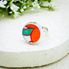 Hepburn and Hughes Art Deco Ring | Clarice Cliff Gift | 9th Anniversary | Sterling Silver