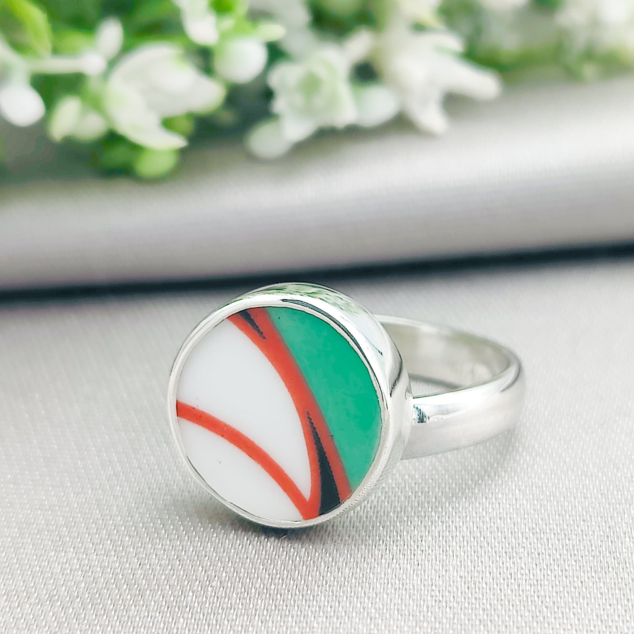 Hepburn and Hughes Art Deco Ring | Clarice Cliff Gift | Four Options | Sterling Silver