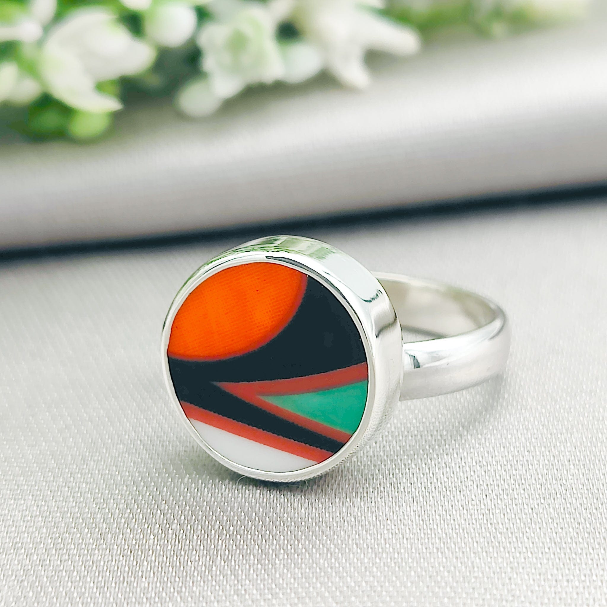 Hepburn and Hughes Art Deco Ring | Clarice Cliff Gift | Three Options | Sterling Silver