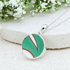 Hepburn and Hughes Art Deco Sterling Silver Pendant | 22mm Round Clarice Cliff necklace | 9th Anniversary Gift