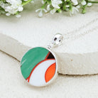 Hepburn and Hughes Art Deco Sterling Silver Pendant | 22mm Round Clarice Cliff necklace | 9th Anniversary Gift