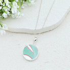 Hepburn and Hughes Art Deco Sterling Silver Pendant | 22mm Round Clarice Cliff necklace | 9th Anniversary Gift
