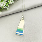 Hepburn and Hughes Art Deco Striped Pendant | Original Clarice Cliff Pottery in Sterling Silver