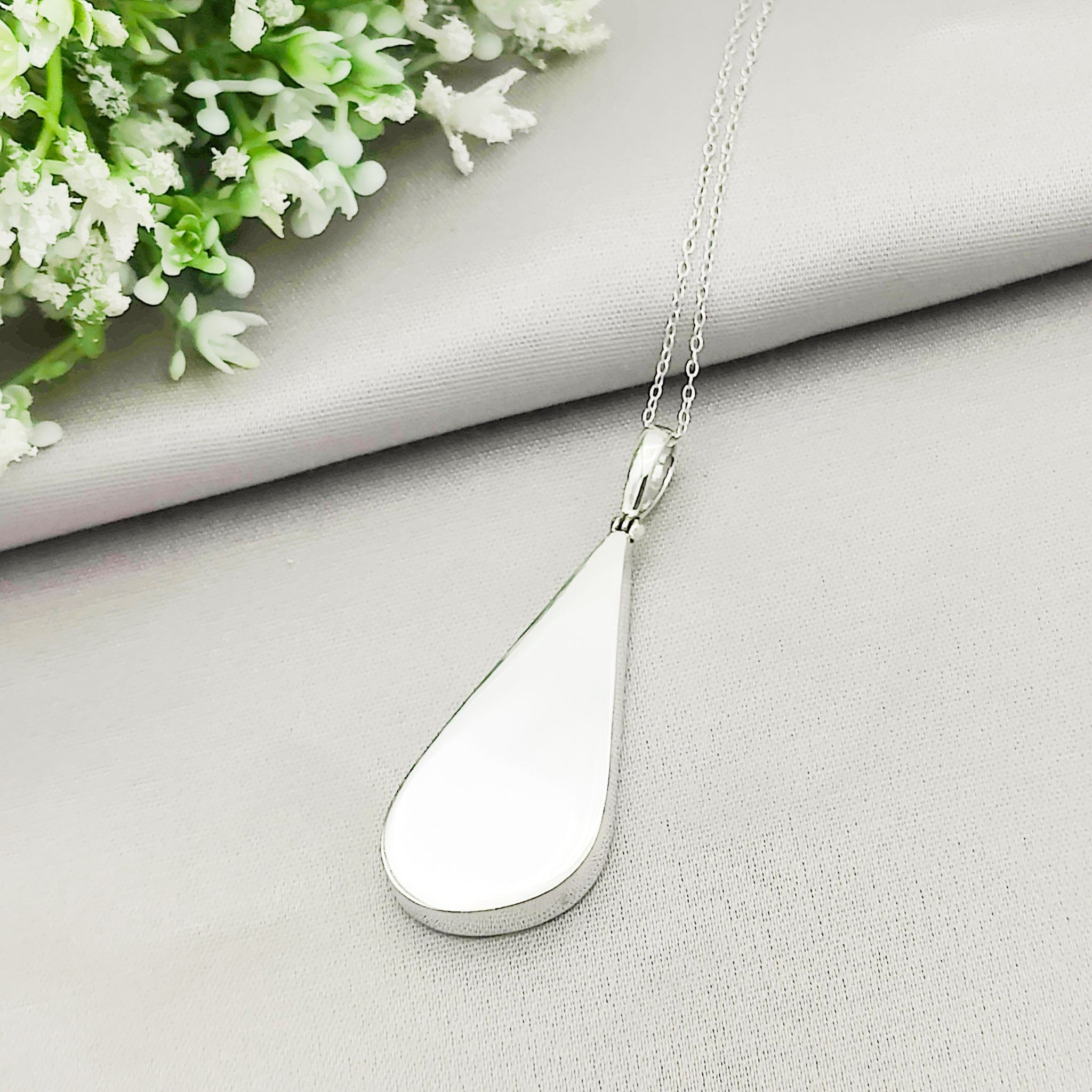 Hepburn and Hughes Art Deco Striped Pendant | Original Clarice Cliff Pottery in Sterling Silver
