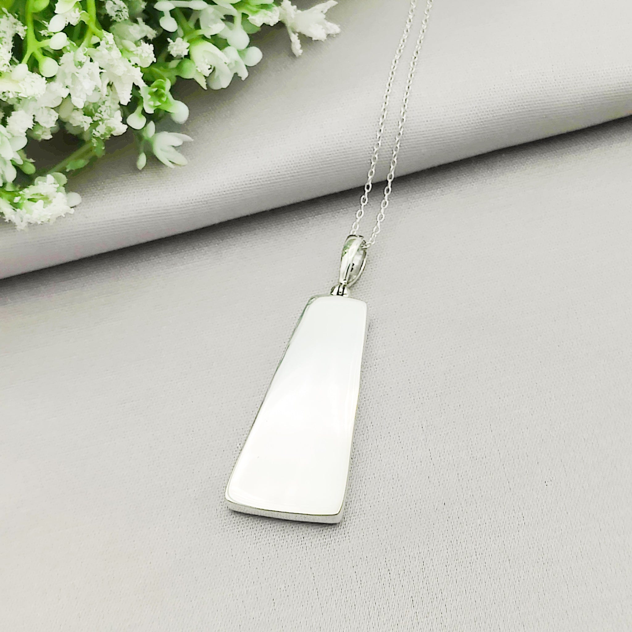 Hepburn and Hughes Art Deco Striped Pendant | Original Clarice Cliff Pottery in Sterling Silver