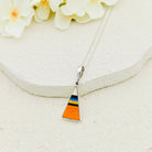 Hepburn and Hughes Art Deco Striped Pendant | Original Clarice Cliff Pottery in Sterling Silver