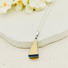 Hepburn and Hughes Art Deco Striped Pendant | Original Clarice Cliff Pottery in Sterling Silver