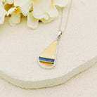 Hepburn and Hughes Art Deco Striped Pendant | Original Clarice Cliff Pottery in Sterling Silver