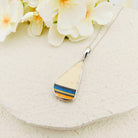 Hepburn and Hughes Art Deco Striped Pendant | Original Clarice Cliff Pottery in Sterling Silver