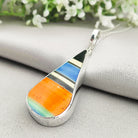 Hepburn and Hughes Art Deco Striped Pendant | Original Clarice Cliff Pottery in Sterling Silver