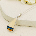 Hepburn and Hughes Art Deco Striped Pendant | Original Clarice Cliff Pottery in Sterling Silver