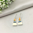 Hepburn and Hughes Art Deco Triangle Earrings | Original Clarice Cliff Pottery | 9th Anniversary | Sterling Silver