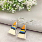 Hepburn and Hughes Art Deco Triangle Earrings | Original Clarice Cliff Pottery | 9th Anniversary | Sterling Silver