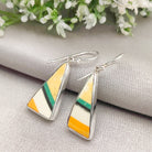 Hepburn and Hughes Art Deco Triangle Earrings | Original Clarice Cliff Pottery | 9th Anniversary | Sterling Silver