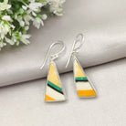 Hepburn and Hughes Art Deco Triangle Earrings | Original Clarice Cliff Pottery | 9th Anniversary | Sterling Silver