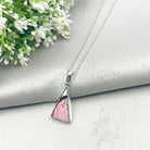 Hepburn and Hughes Art Deco Triangle Pendant | Original Clarice Cliff | Pink | Sterling Silver