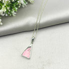 Hepburn and Hughes Art Deco Triangle Pendant | Original Clarice Cliff | Pink | Sterling Silver